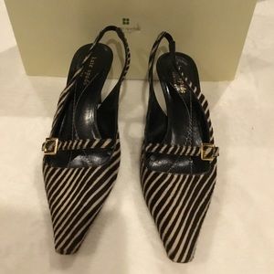 Kate Spade zebra kitten heel